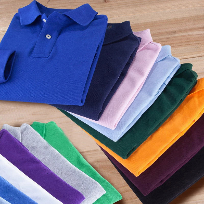 High quality 100% cotton national flag embroidered shirt casual polo mens long sleeved arrivals top Tshirt 240823