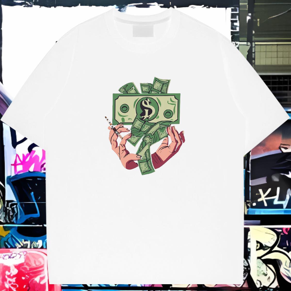 Brand T Shirts Men 230g 100% Cotton skull Casual DIY Logo Oversized Breathable Men Tshirts Designer Fashion Tops