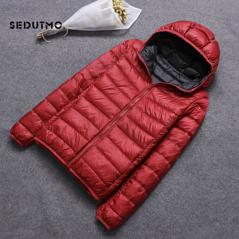 SEDUTMO Winter Duck Down Jacket Womens Hooded Double sided Ultra Light Spring Inflatable ED616 240823