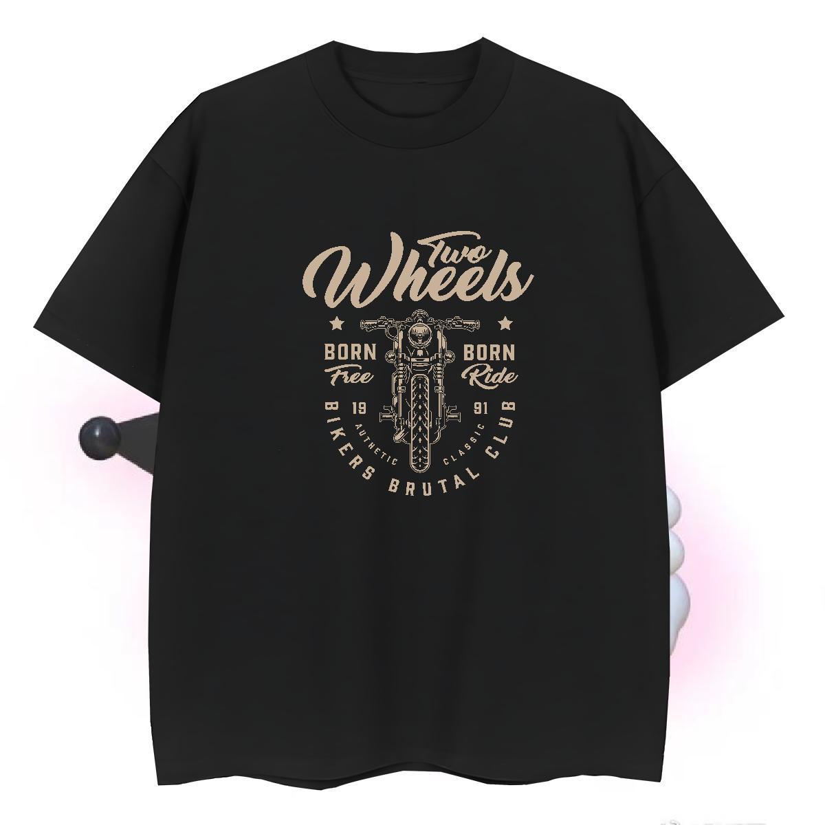 TOP Quality T Shirts Men 100% Cotton 230g Motorcycle Daily Outfit Customized Short Sleeve O-Neck Couples T Shirts Classic Tees