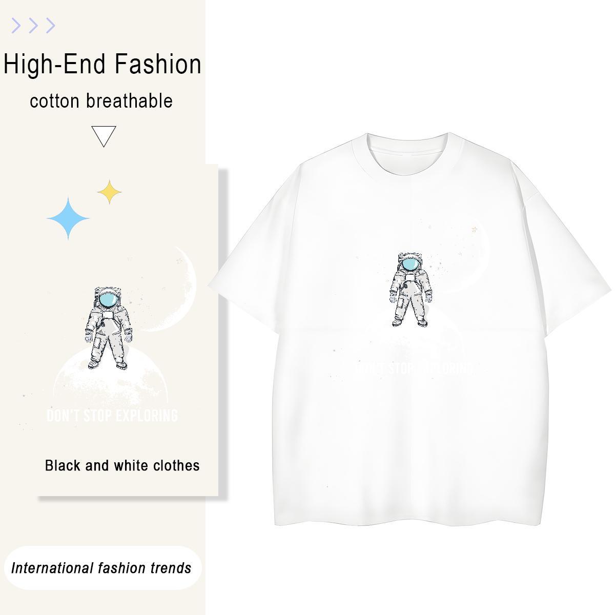 Popular Women Tshirts 230g Cotton universe High Street Hip Hop Women T Shirts Short Sleeve O-Neck Cartoon Anime Polos