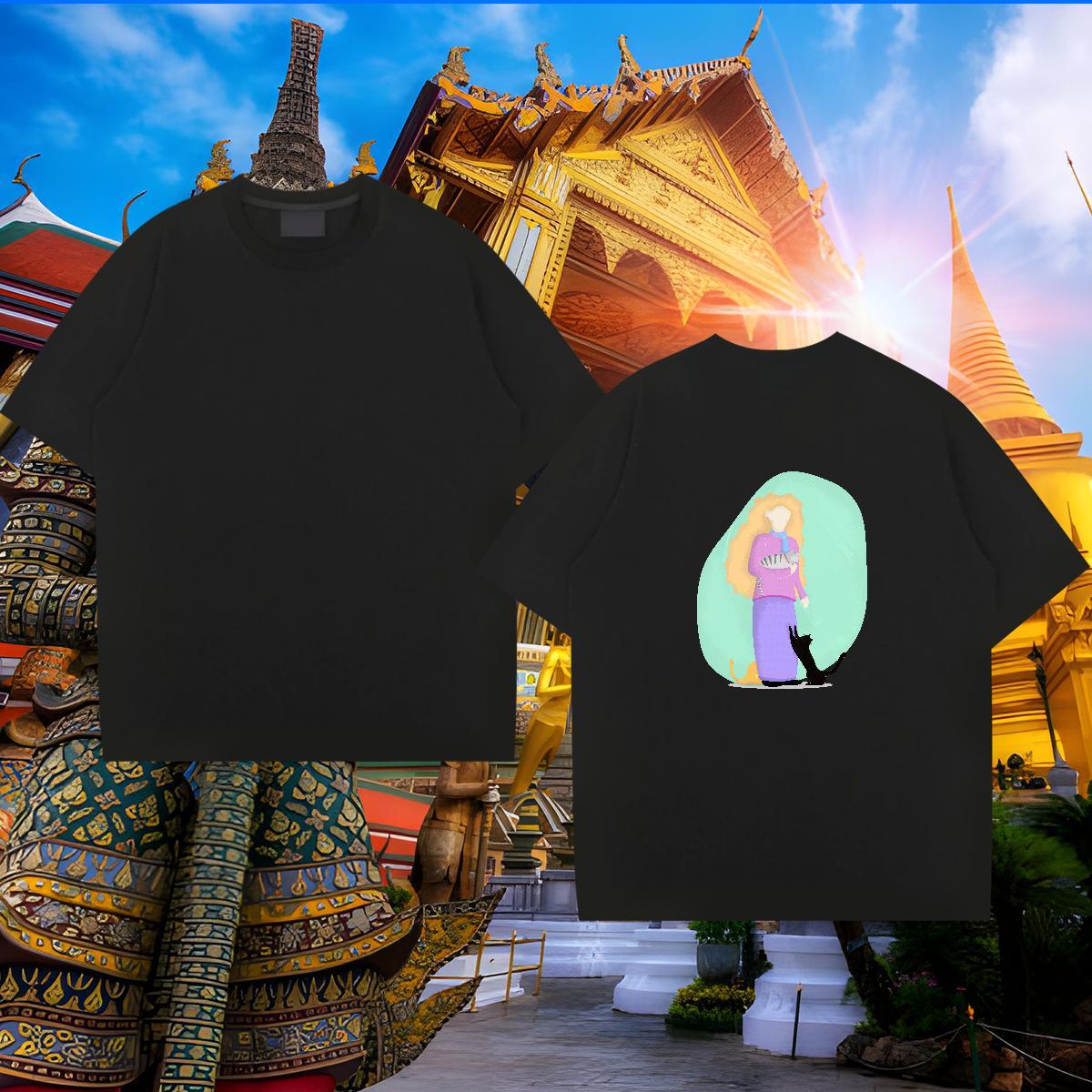 Cool T Shirt For Man 230g Cotton portrait Daily Wear Oversized Breathable Short Sleeve Mens Tshirts New Arrival Top Tees