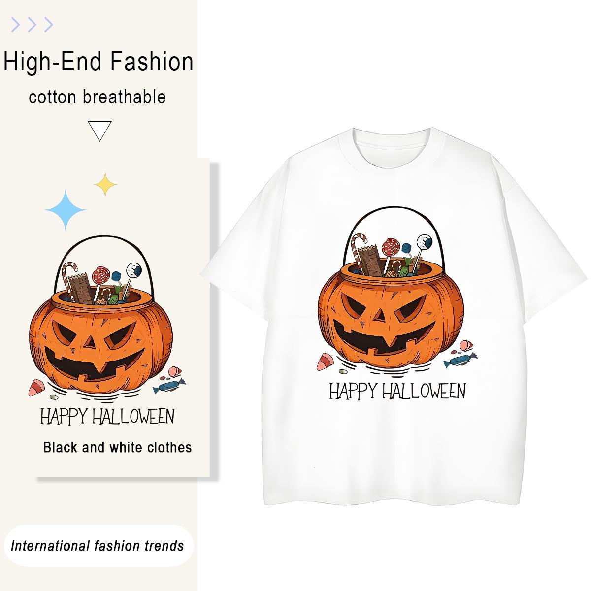 New Designer Men Tops Tees halloween Summer Casual 230g Pure Cotton Top Tees O-Neck Short Sleeve Comfortable T-Shirts DIY Logo Oversized