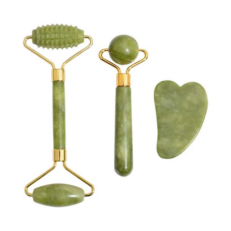 Natural Jade Roller Massager for Face Roller facial liftting Anti-wrinkle Gua Sha Jade Stone Face Massager Beauty Skin Care Tool CL240824