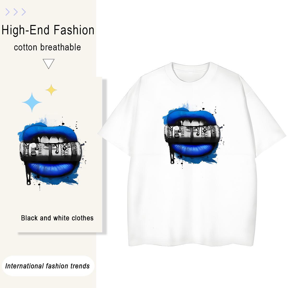 High Quality T-Shirts 230g 100% Cotton mouse Street DIY Anime Round Neck Short Sleeve Men Tops Tees Fashion New Polos