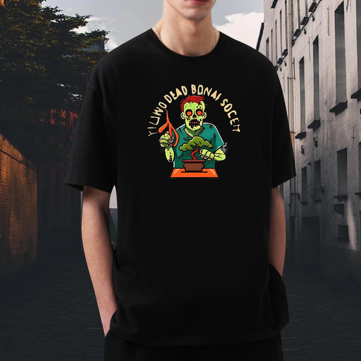 High Quality T Shirts Men 230g 100% Cotton skull Street Casual Custom Printed Crew Neck Breathable Men Tees Casual New Clothes