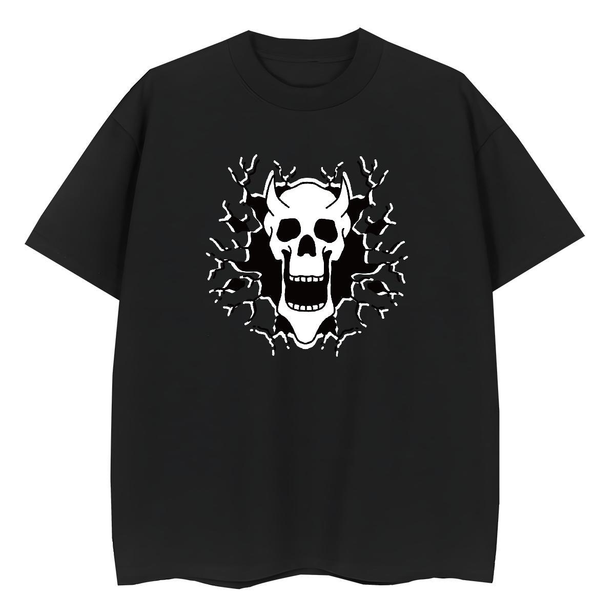 Popular Men T Shirts 230g 100% Cotton skull Street Wear DIY Printed Breathable Short Sleeve Tshirts New Designer Polos