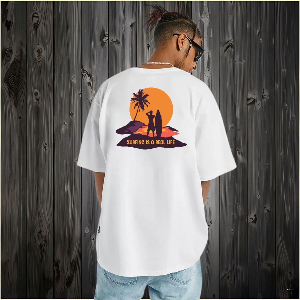 TOP Quality T Shirt For Man 230g Cotton tree Summer Casual Custom Printed Crew Neck Breathable Tshirt for Man Woman Fashion Tees