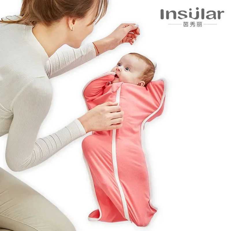 New Cotton Baby Sleeping Bag Spring Autumn Zipper Swaddle Newborn Baby Blanket Wrap Sleepsacks Baby Bedding Swaddling Sleepwear M240824