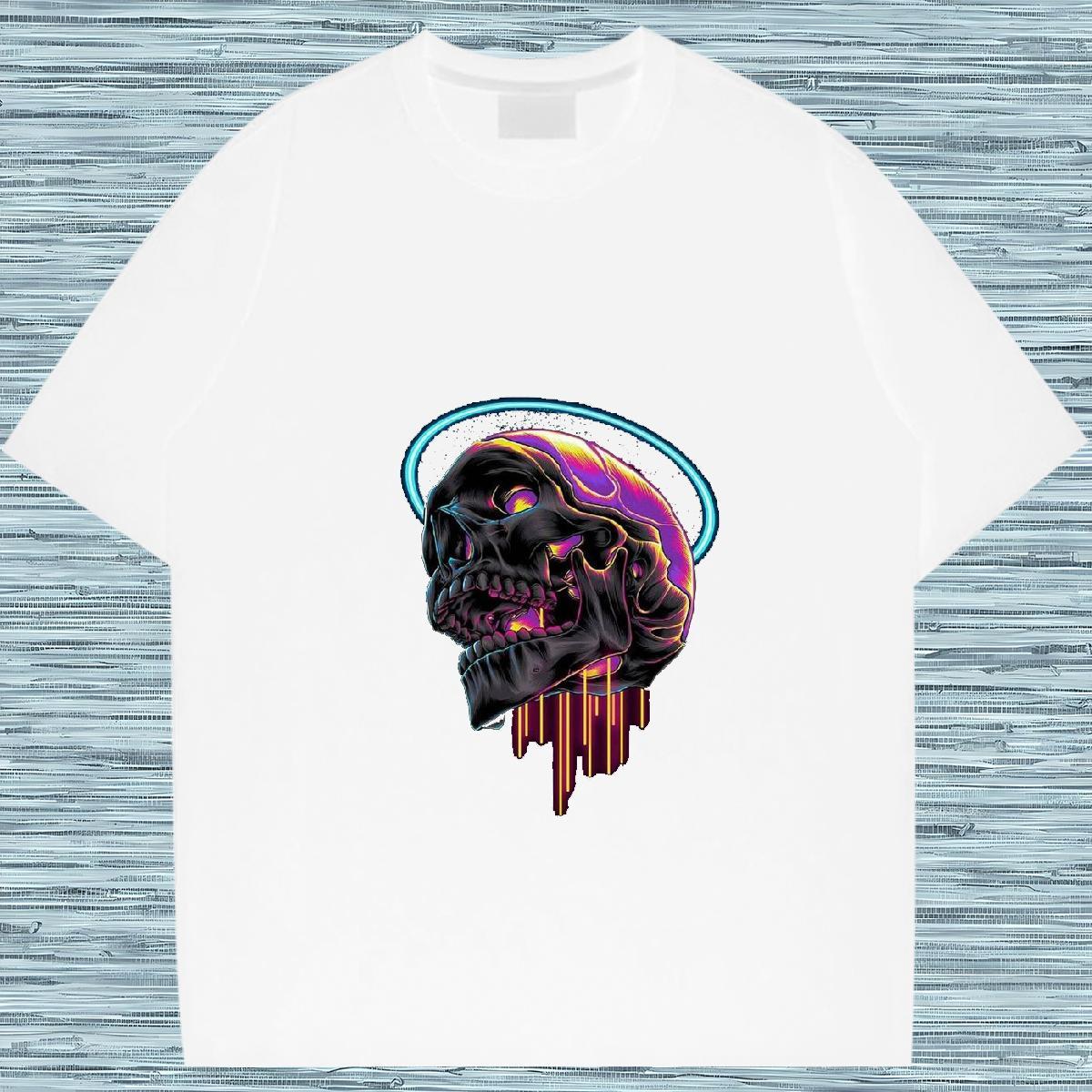 Cool Design T Shirt For Man 230g 100% Cotton skull Outdoor Cartoon Printing L-4XL O Neck Short Sleeves Mens Tshirts Custom Wear