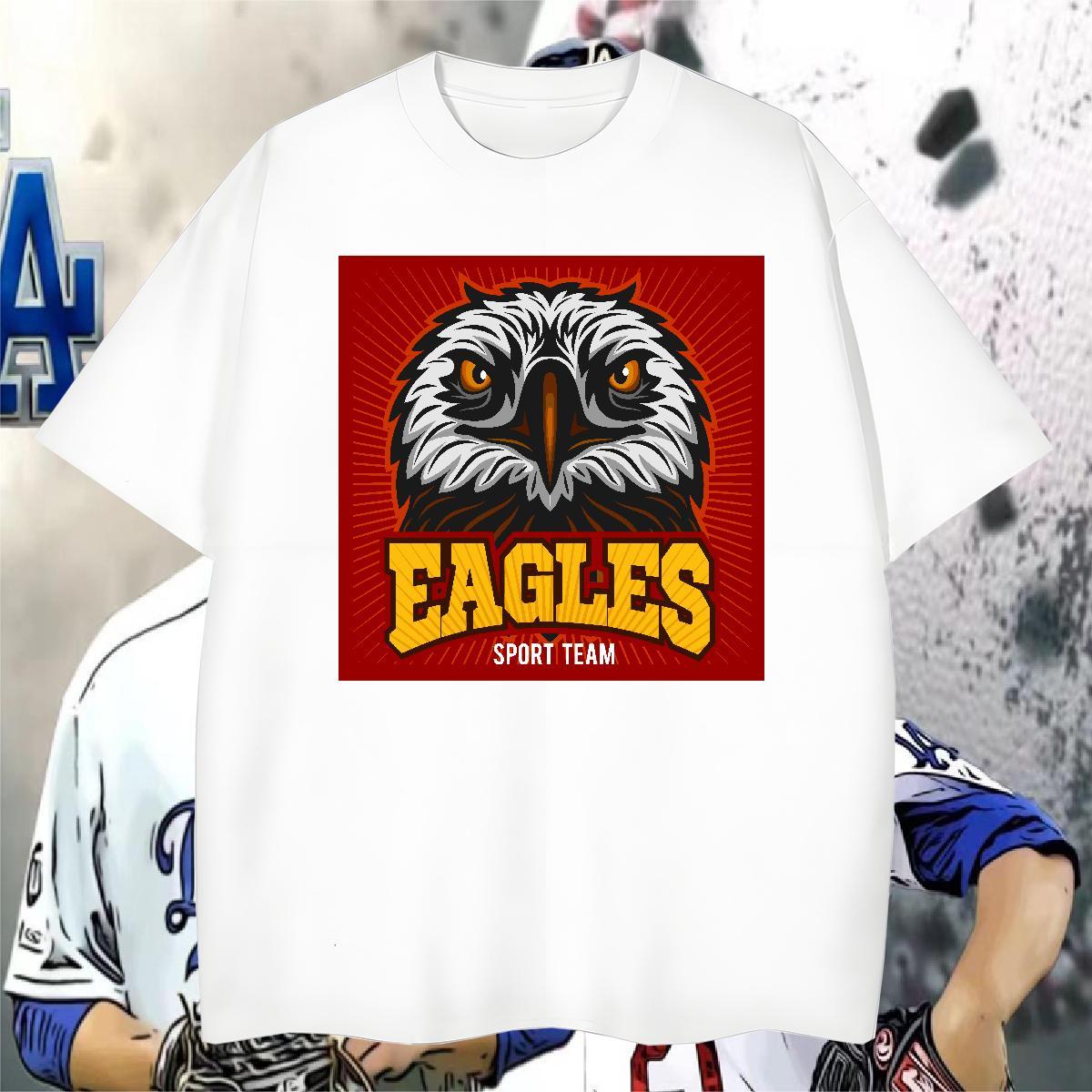 Custom Men Tops Tees eagle Street Casual 230g 100% Cotton Tees Shirts Crew Neck Breathable Cool Design Men T Shirts Anime Print
