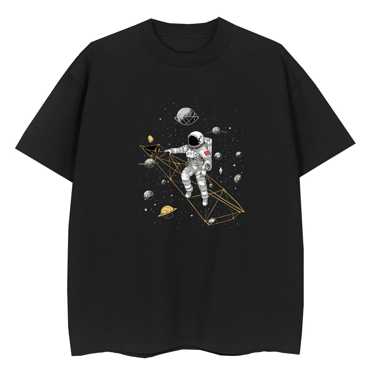 High quality Women Tshirts 230g Cotton universe Home Outdoor T Shirt For Woman Crew Neck Breathable Customized Print Tops Tees