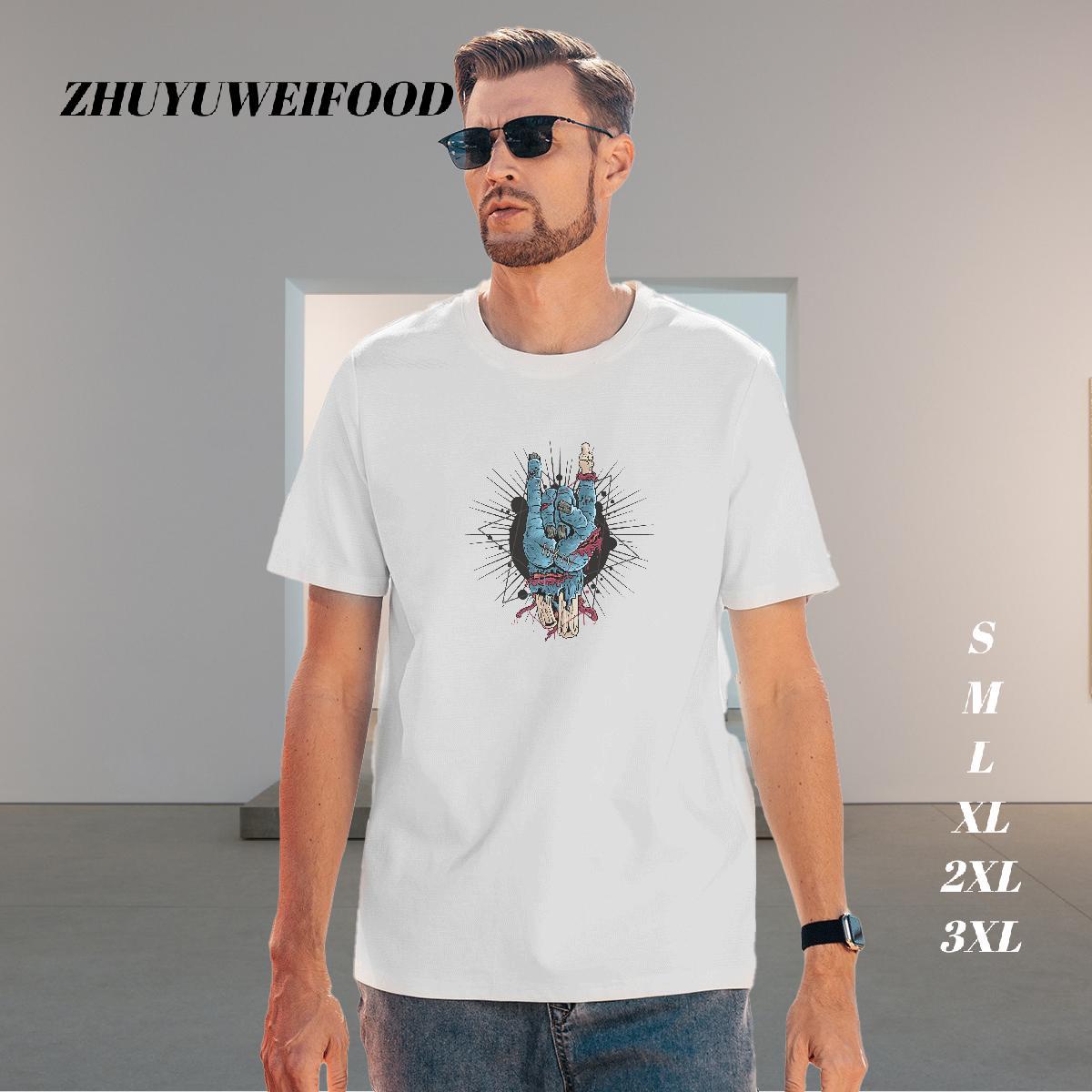 Free Shipping T-Shirts 100% Cotton 230g skull Street wear Hip Hop Graphic Round Neck Short Sleeve Men Tees Wholesale Tees Shirts
