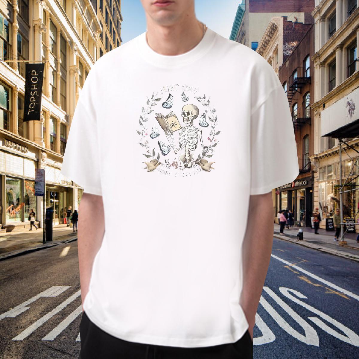 TOP Quality T Shirts Men 230g Cotton skull Summer Casual Customized Print Breathable Short Sleeve Men Tops Tees Fashion New Clothings