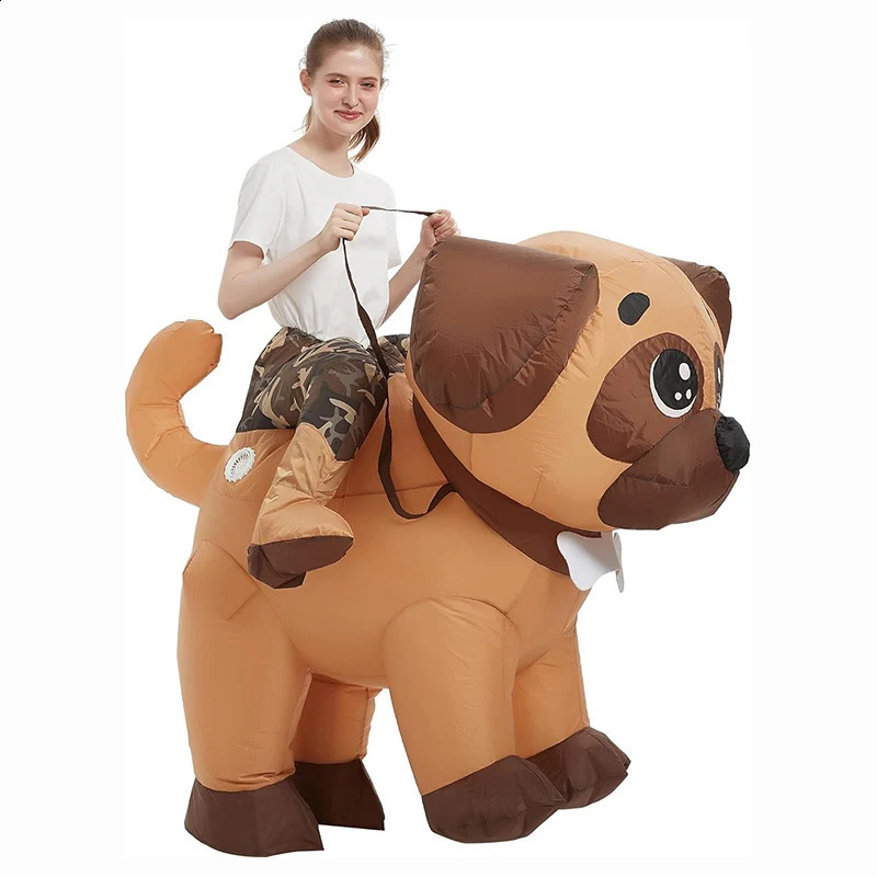Womens puppy riding inflatable costume roleplaying fun air blowing dog set party fancy dress Halloween carnival props 240823