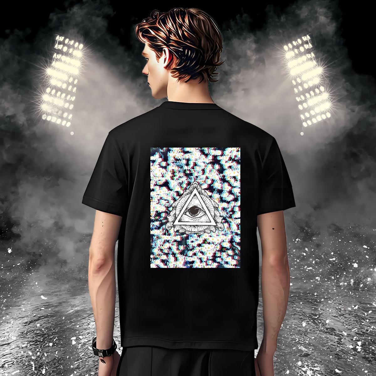 TOP Quality Man T Shirts 100% Cotton 230g eye of the devil Street wear Hip Hop Plus Size Custom Breathable Short Sleeve Men Tshirts Free Shipping Polo