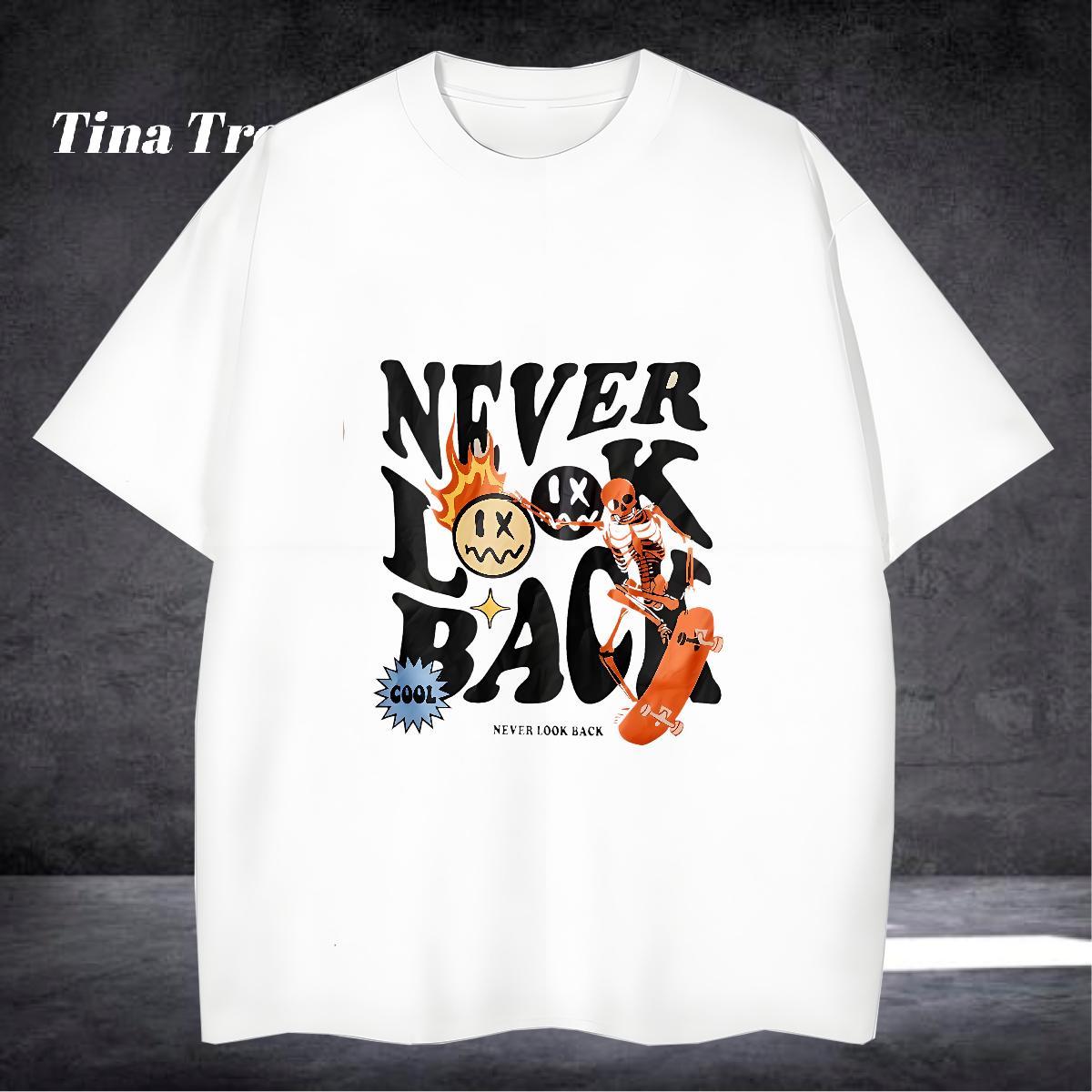 Free Shipping T-Shirts for Men 230g Pure Cotton skull Street wear Hip Hop Anime Print Crew Neck Breathable Men Tees DIY Customized Tees Shirts