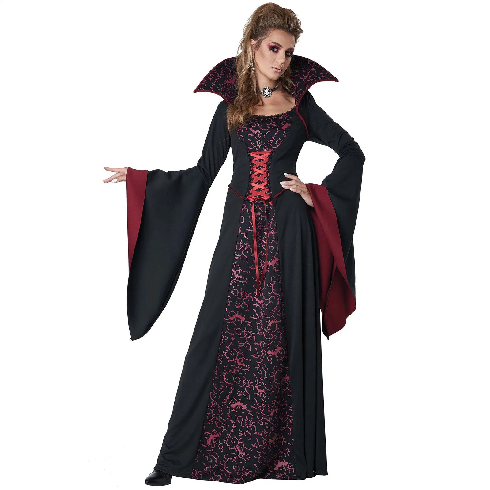 Halloween costume adult female queen dress witch Easter demon bride death roleplaying retro court 240823
