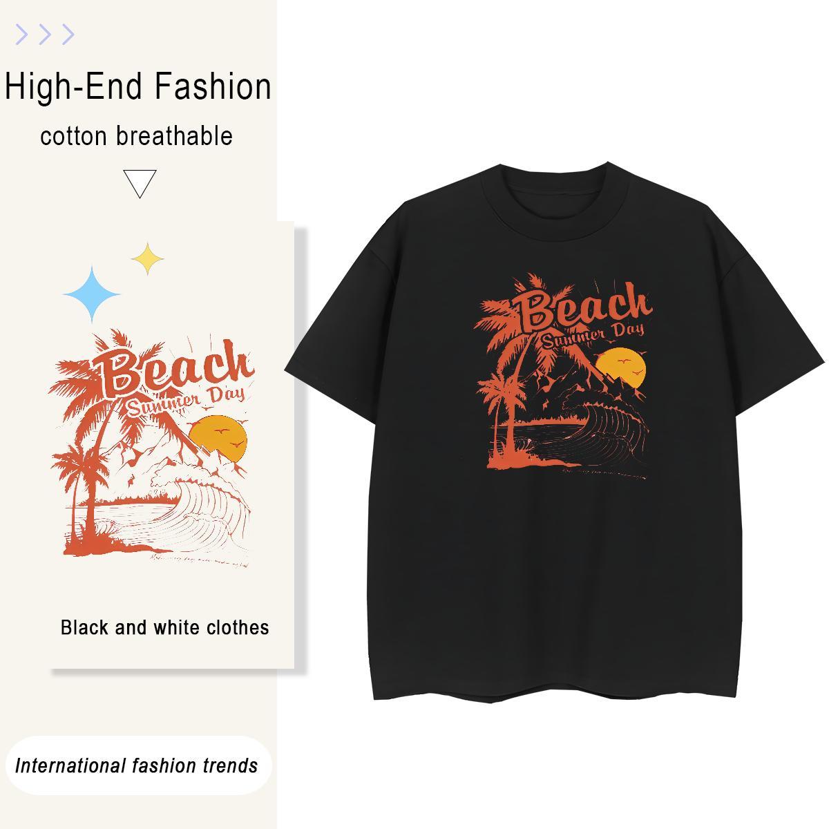 New Arrival Mens Tshirts sun Home Outdoor 230g Pure Cotton Tops Tees O-Neck Short Sleeve Comfortable T-Shirts for Men Customized Print