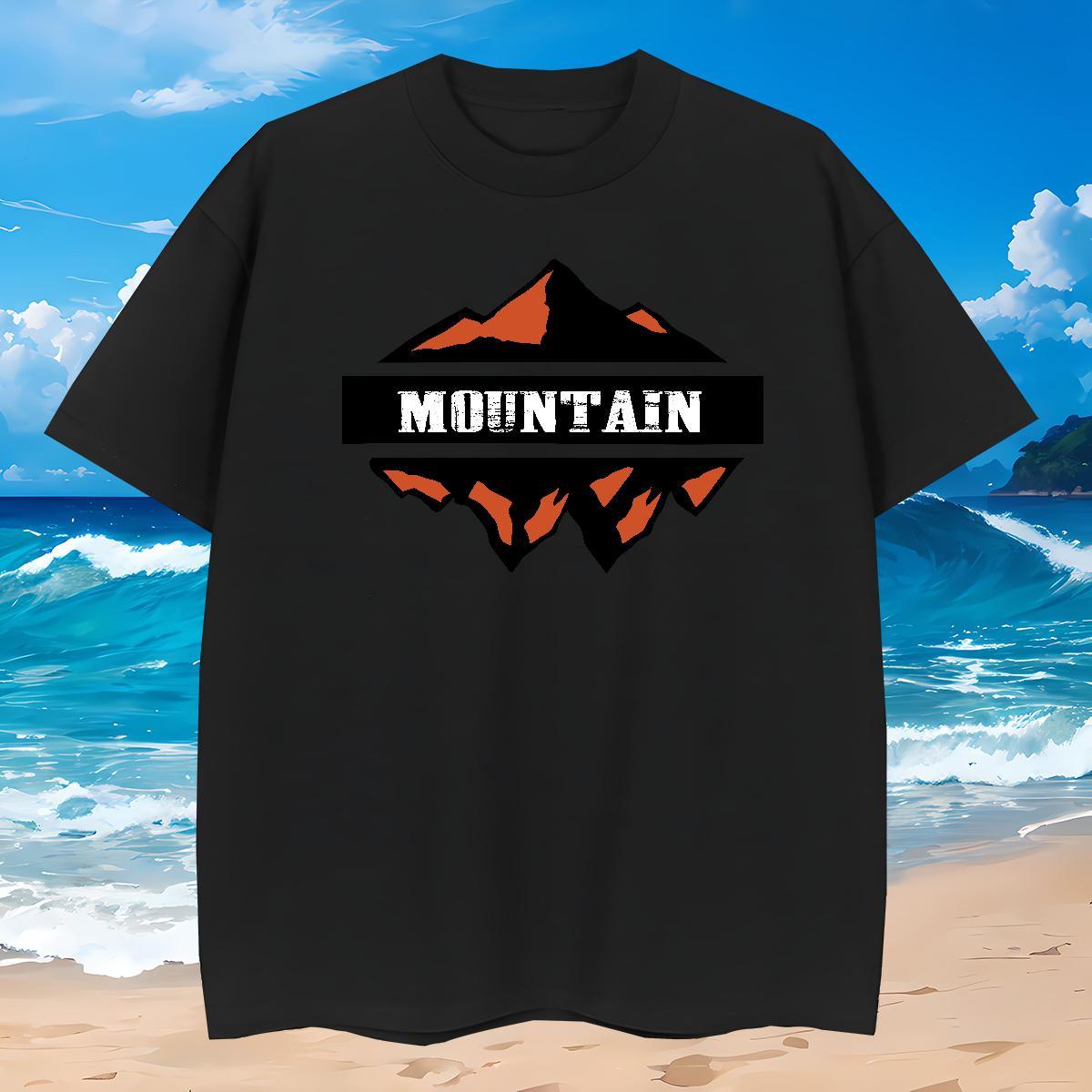 Brand Men T Shirts 230g Pure Cotton mountains Street White Plus Size Short Sleeve Soft Men Tops Tees Casual New Tees Shirts