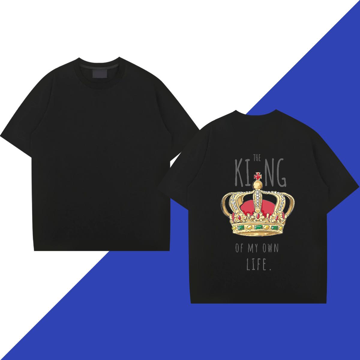 Loose Fit Men T Shirts 230g Pure Cotton letter Street wear Hip Hop Plus Size Cartoon Breathable Soft Men Tops Tees 2024 New Tee Shirt