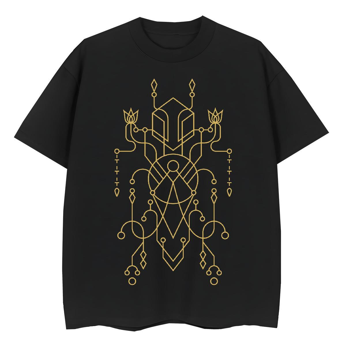 Designer Womens Tshirts 100% Cotton 230g Geometric line Daily Outfit T Shirts Women Crew Neck Custom Printed Tops