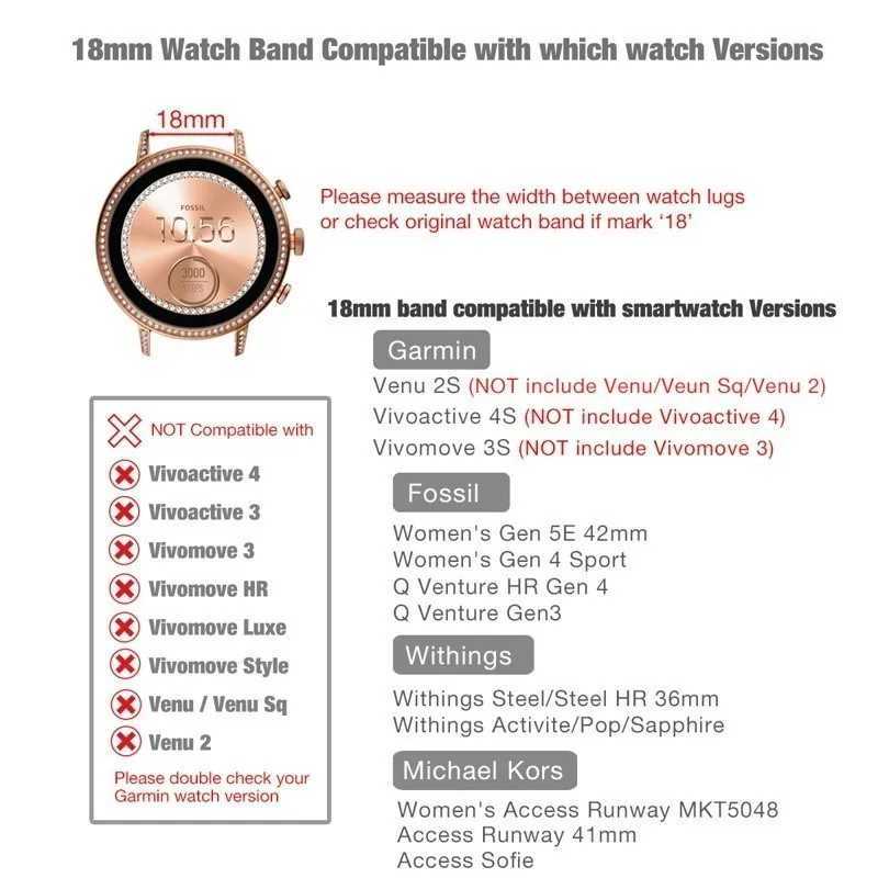 18MM Nylon Loop Band For Mi Smart Watch Straps Women Wristband Sports Bracelet For Garmin Vivoactive 4S/Venu 2s Correa Z240824