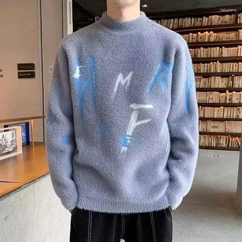 Men's Wool Blend Half-Zip Mock Neck Sweater: Trendy, Versatile Knitwear For Autumn/Winter