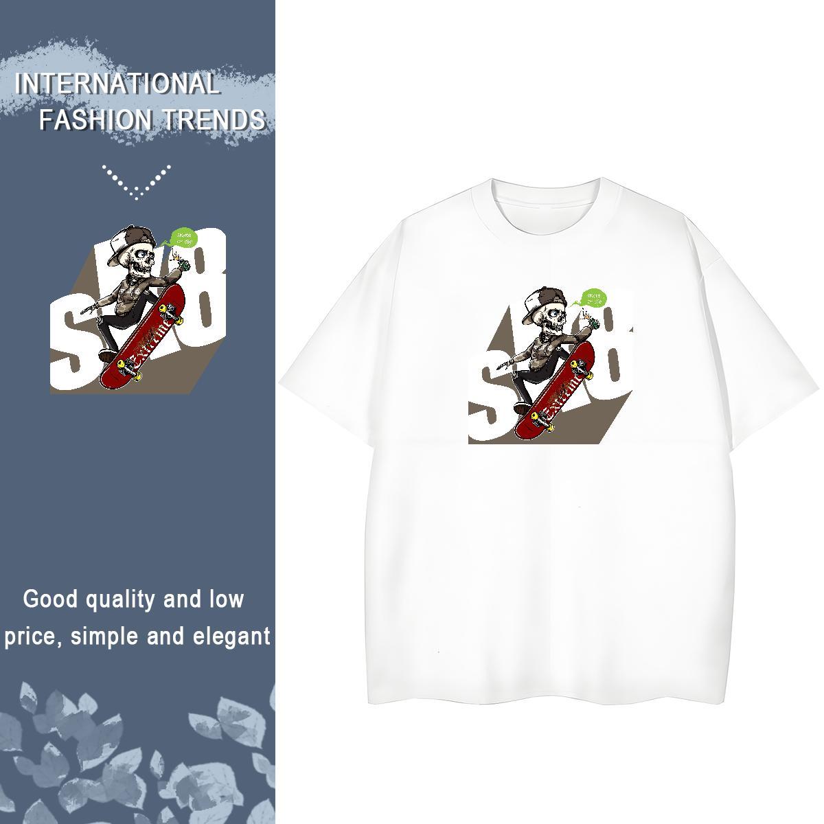 Free Shipping T shirt 100% Cotton 230g skateboarding Hip Hop Street Anime Breathable Crew Neck Couples T Shirts DIY Customized Tee Shirt