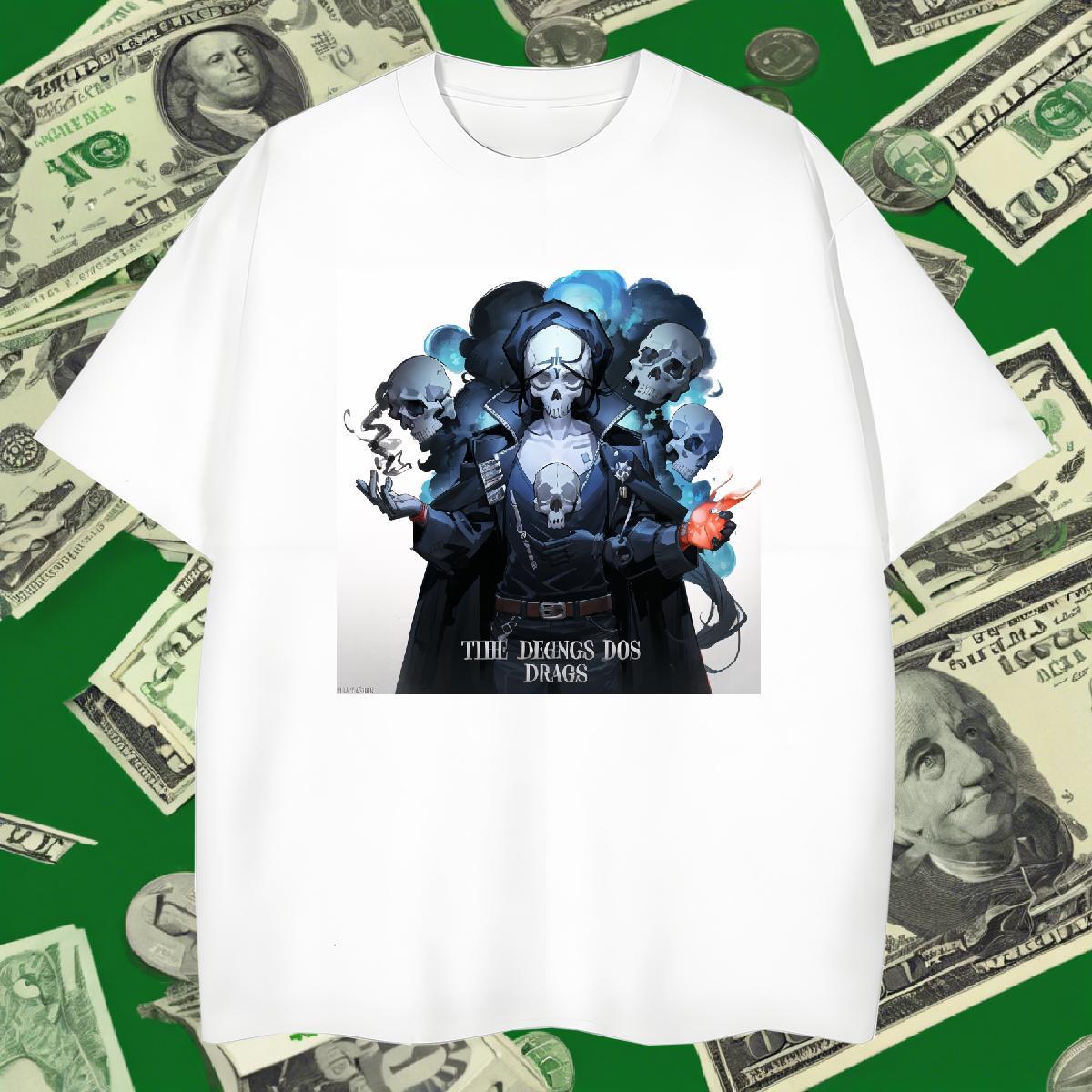 Cool Mens T Shirts 230g Cotton skull Casual Custom Cartoon Crew Neck Breathable Tshirts Classic Casual Clothings