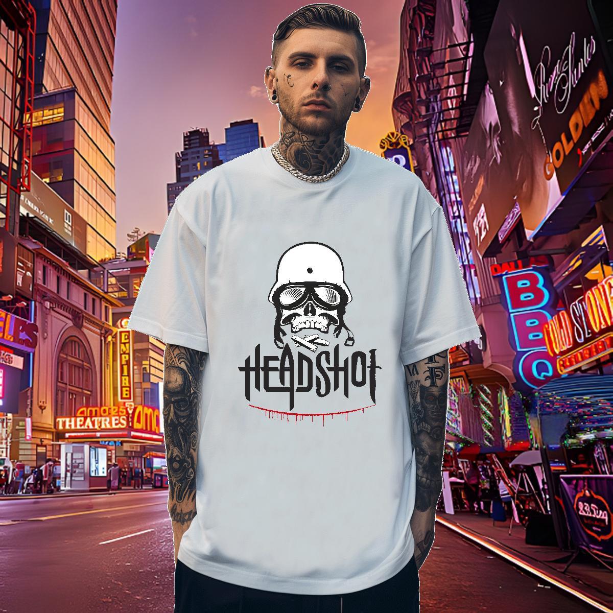 Loose Fit Mens T Shirts 230g Pure Cotton skull Casual Plus Size Custom Crew Neck Tshirts Brand Tops Shirt