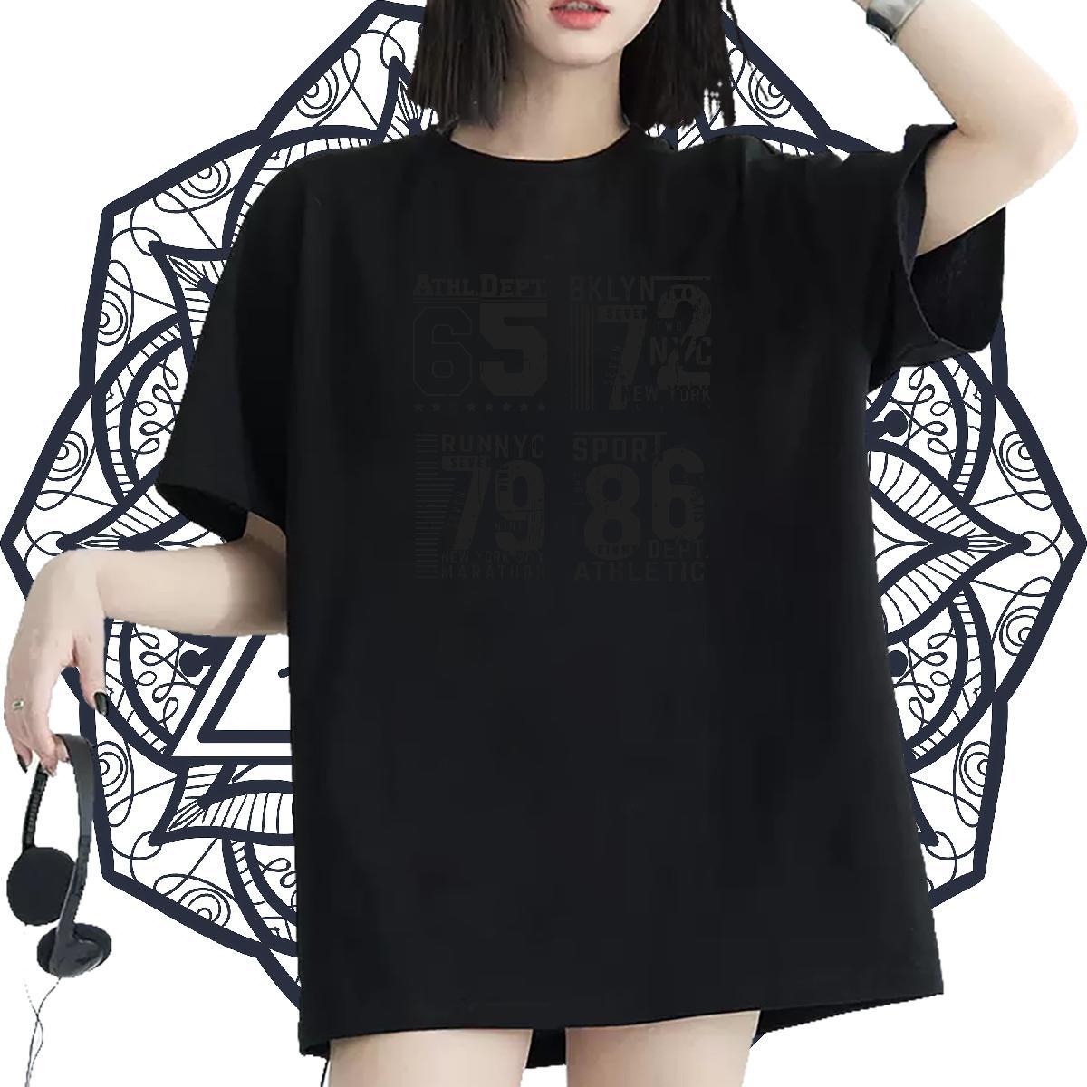 Soft Women Tees 230g Pure Cotton letter Summer Casual T Shirt For Woman O-Neck Short Sleeve Skull Polos