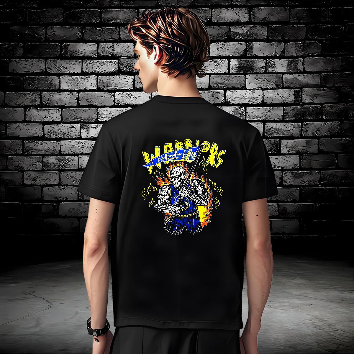 Classic Man T Shirts 230g Pure Cotton skull Anime Printing Street Custom Print Oversized Breathable Crew Neck Men Tops Tees Fashion Design Top Tees