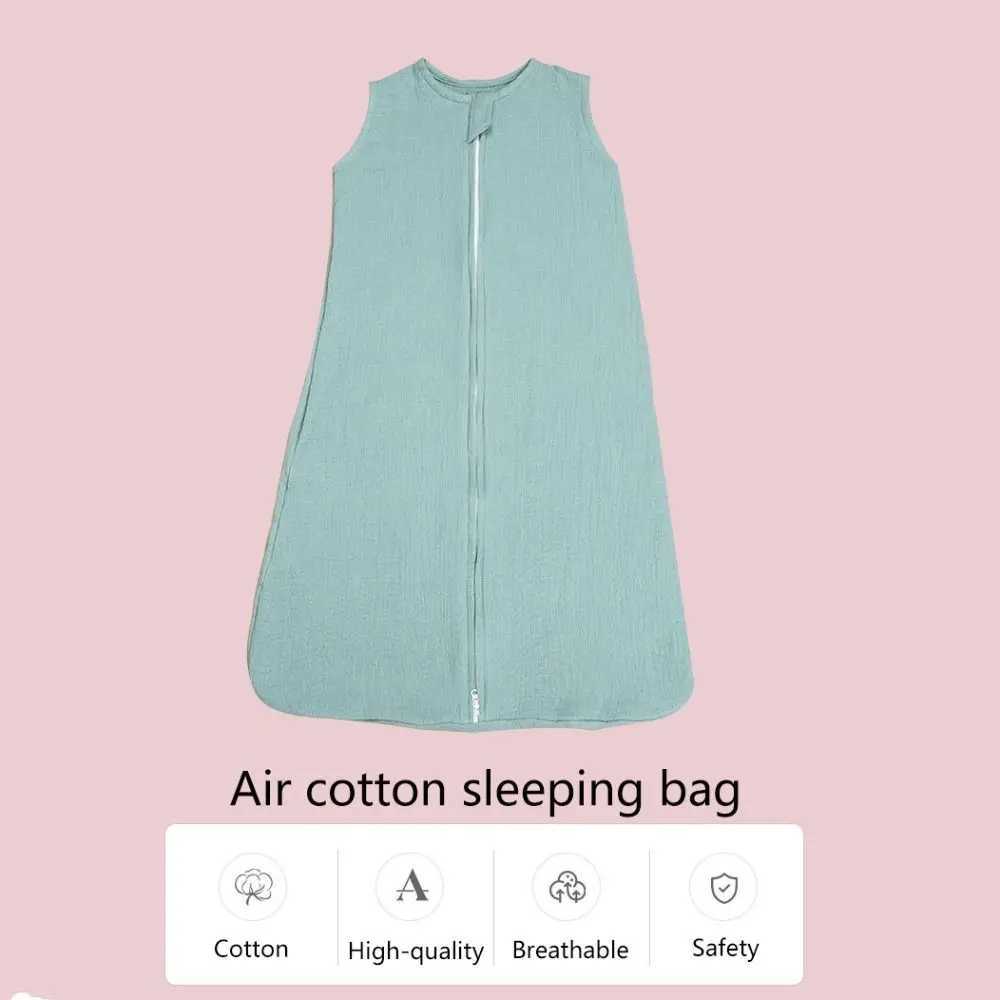 Cotton Baby Sleep Sack Soft Lightweight 2-Ways Zipper Diaper Cocoon 0-12 Months Sleeveless Infant Sleep Bag Summer M240824