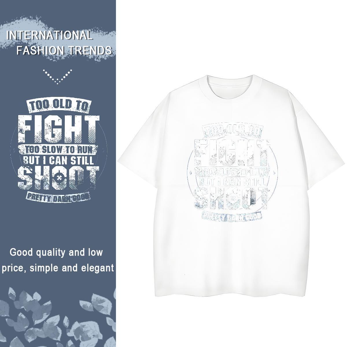 Unisex Woman Tshirt 230g Pure Cotton letter Street Wear T-Shirts Crew Neck DIY Anime Top Shirts