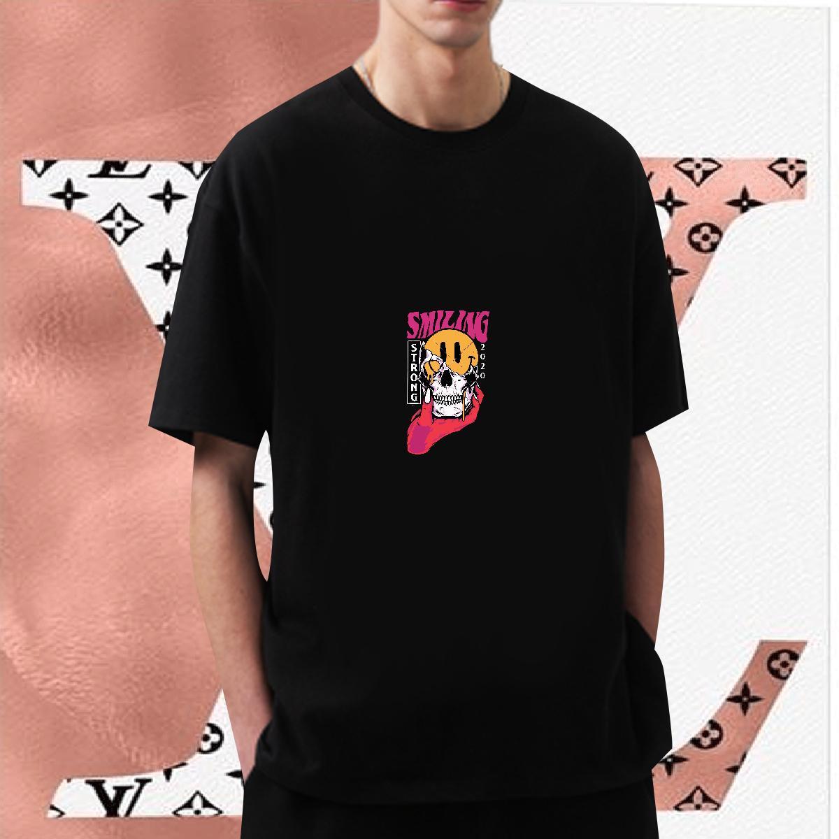 Brand Men T Shirts 100% Cotton 230g skull Home Outdoor Custom Anime Round Neck Short Sleeve Men Tees Classic Tops