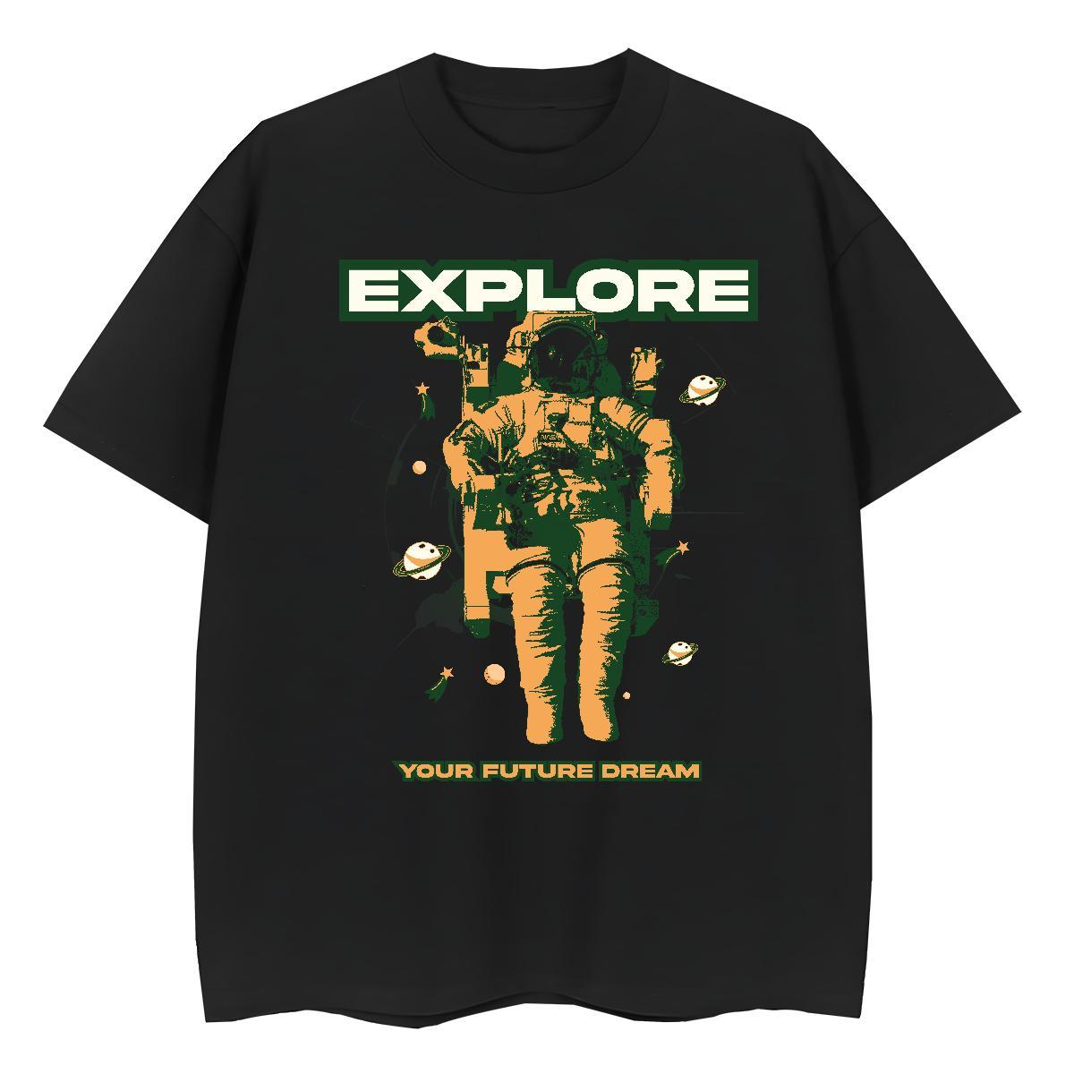 Wholesale Lady T shirt 230g Cotton spaceman Casual Daily Wear T-Shirts for Women Short sleeve Soft Anime Top Shirts