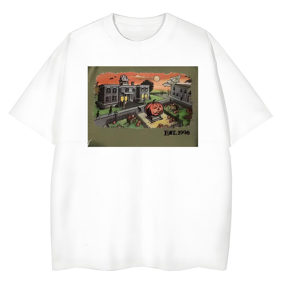 DIY Customized Men Clothes T-Shirt halloween Anime Printing Street 230g Pure Cotton Wear Short Sleeve O-Neck High Quality Mens T Shirts Asian Size