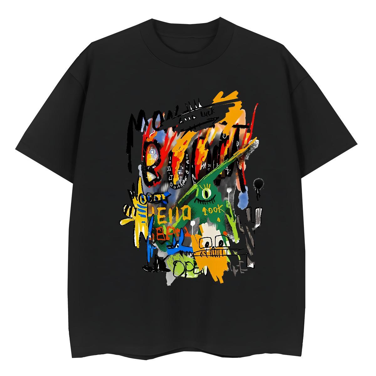 Unisex Unisex Tshirts 100% Cotton 230g cartoon Summer Casual T Shirt For Woman Breathable Crew Neck Custom Printing Tee Shirt