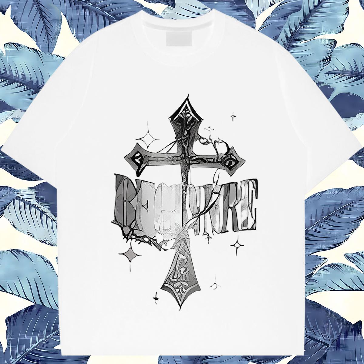 Unisex Man T Shirts 230g Cotton The Cross Street Custom Print Plus Size Crew Neck Breathable Men Tshirts Wholesale Tees Shirts