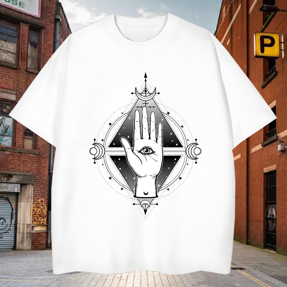 TOP Quality T Shirts Men 230g Cotton eye of the devil Outdoor Custom Anime Breathable Soft Men Clothes T-Shirt 2024 New Top Tees
