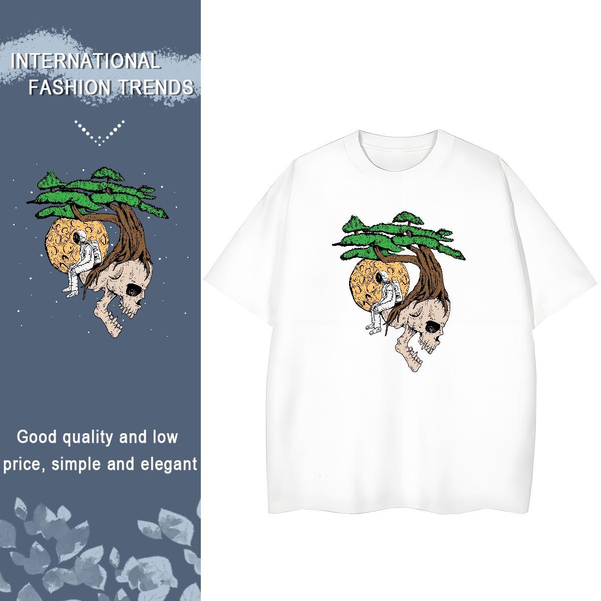 High quality Tshirt for Man Woman 230g Pure Cotton terror Daily Wear T-Shirts Round Neck Short Sleeve DIY Anime Top Shirts