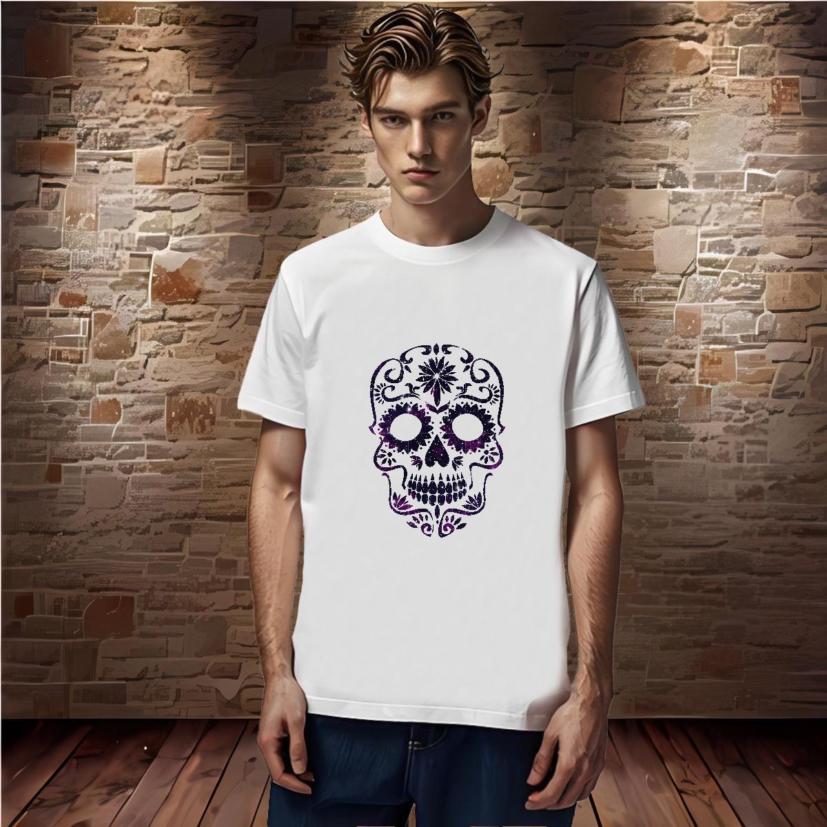 Wholesale Mens T Shirts 230g Cotton skull Daily Wear Oversized 3XL 4XL Crew Neck Breathable Men Tees Designer Fashion Tshirts