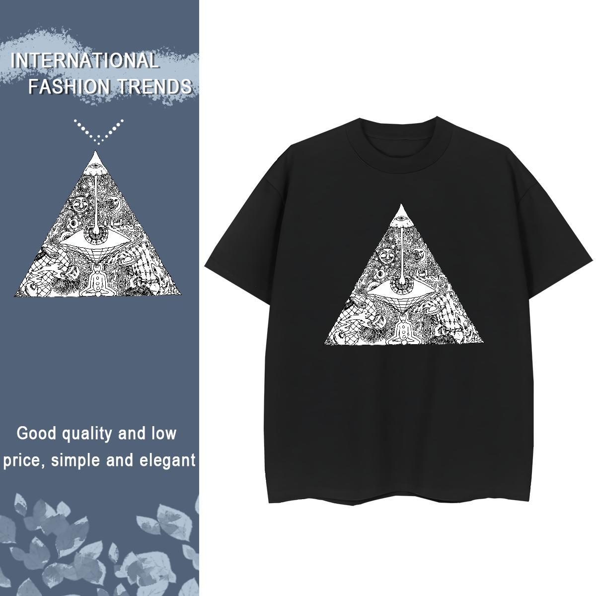 Cool Design T-Shirts 230g Pure Cotton eye of the devil Hip Hop Anime Print Crew Neck Breathable Mens Tshirts Casual New Tees Shirts