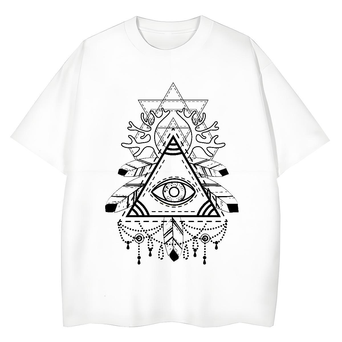 Cool T shirt 230g Cotton eye of the devil High Street Hip Hop Plus Size Custom Pure Cotton Men Tops Tees Designer Fashion Tees Shirts