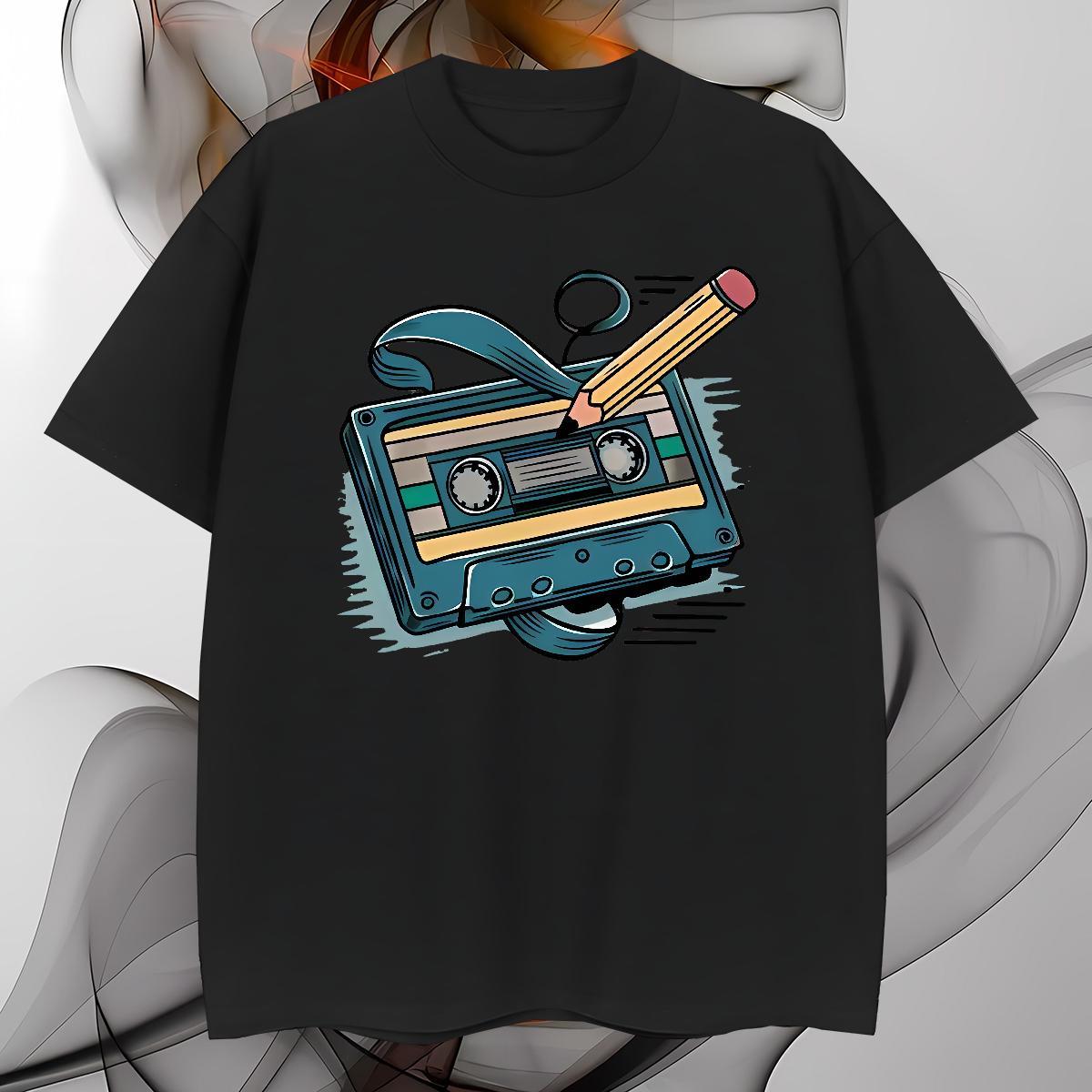 Casual New Men Tops Tees radio Street 230g Pure Cotton Tee Shirt Breathable Crew Neck Popular Man T Shirts Custom Print Oversized