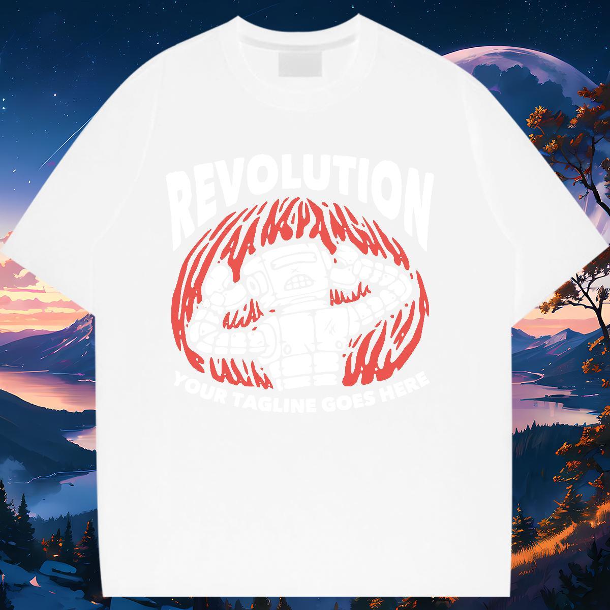 Loose fit Tshirt for Man Woman 100% Cotton 230g robot Hip Hop Street T Shirts Women Breathable Crew Neck DIY Anime Top Shirts