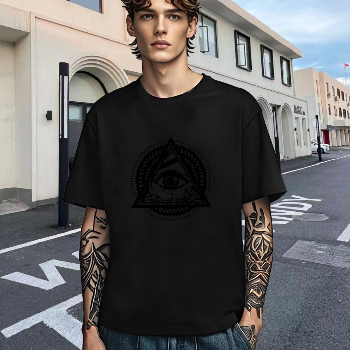 Cool Design Men T Shirts 100% Cotton 230g eyes Street Anime Print Pure Cotton Tshirts Factory Direct Clothings