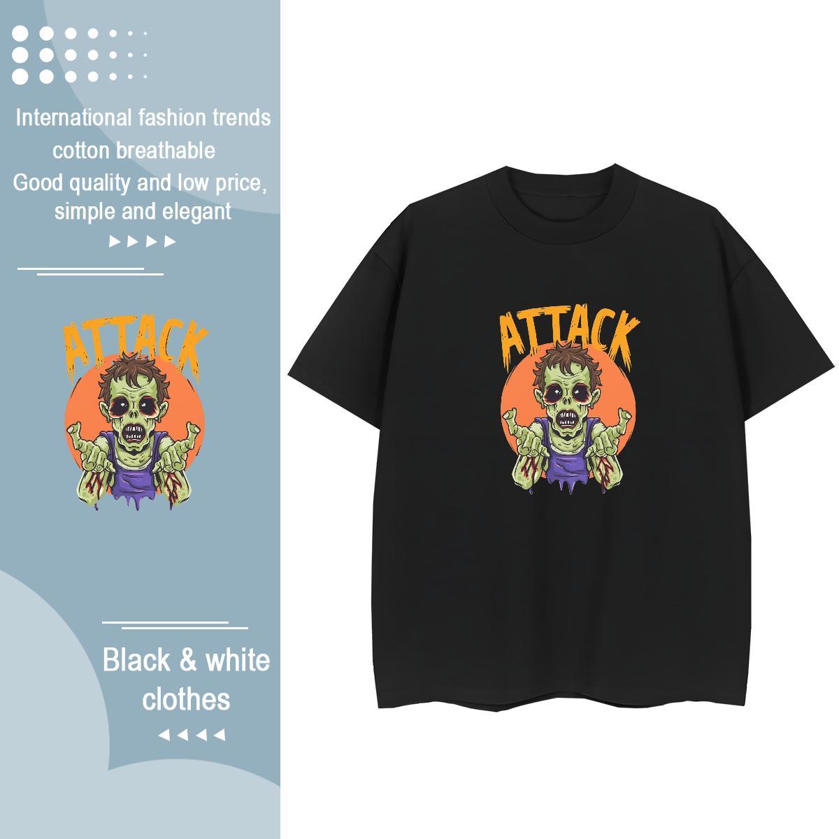 Classic T shirt 230g Cotton skull Daily Outfit Customized Breathable Men Tees DIY Clothings