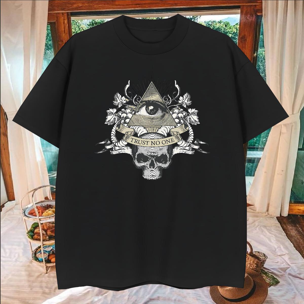 Cool Design Mens T Shirts 230g Pure Cotton eye of the devil Casual Beach Customized Print Breathable Short Sleeve Men Tops Tees Casual New Polos